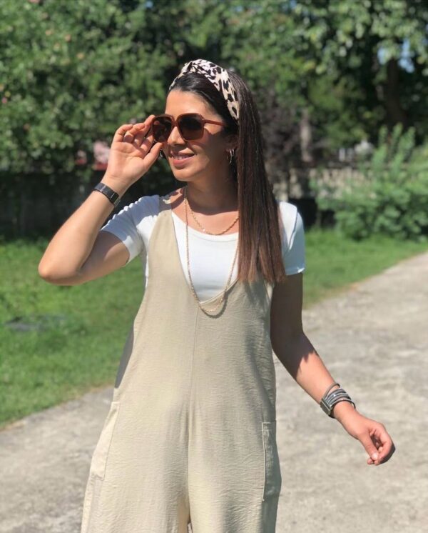 GENİŞ V YAKA SIRT BAĞLAMALI TULUM